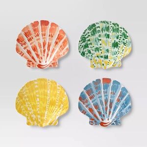 Coastal nwt 4pk 9" Melamine Plastic Shells Appetizer Plates - Threshold